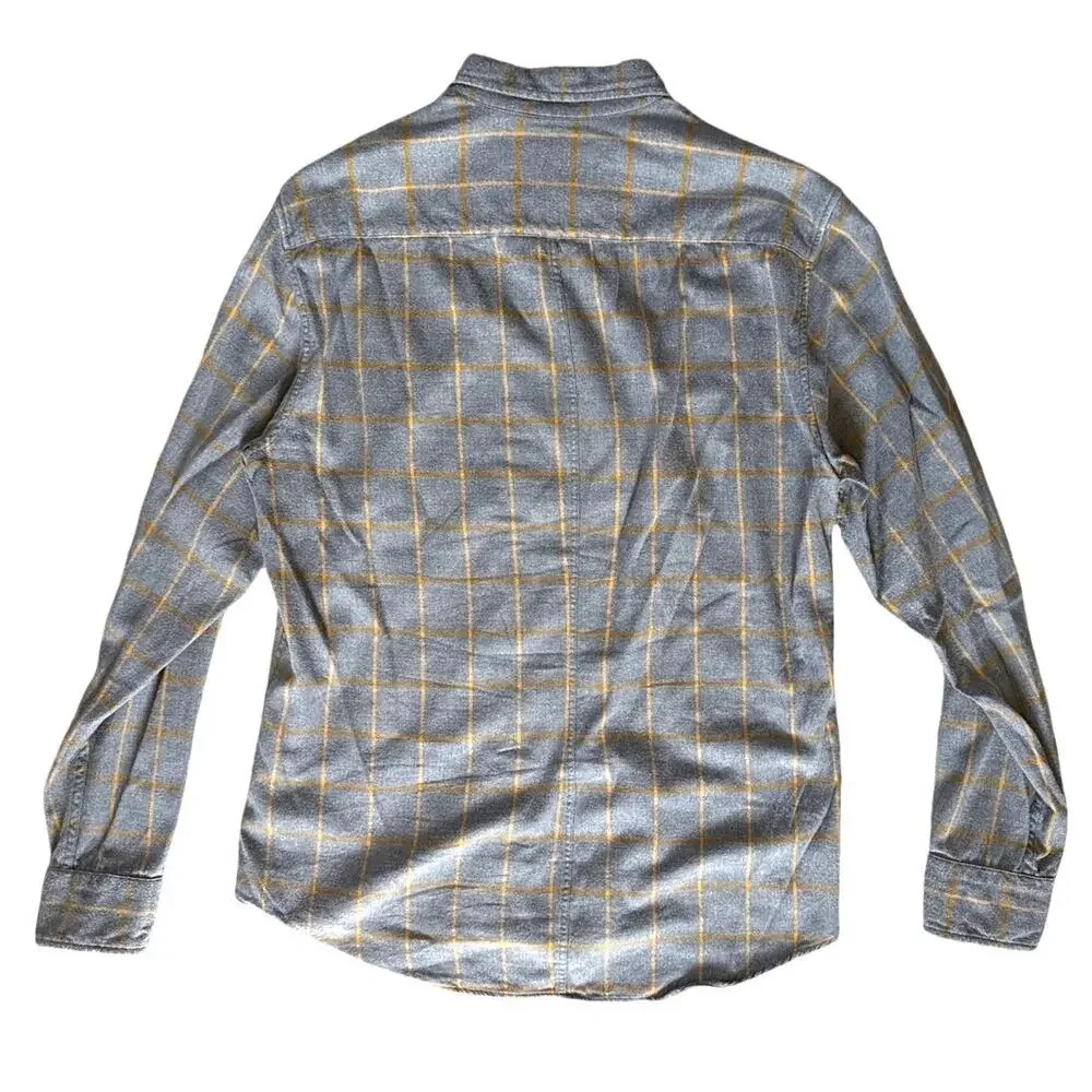 Frank & Eileen Finbar Men's Flannel Shirt in Gray & Orange Plaid Size Small